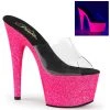 Pleaser Direct Adore 701UVG Hot Pink Glitter Platforms Glitter Shoes