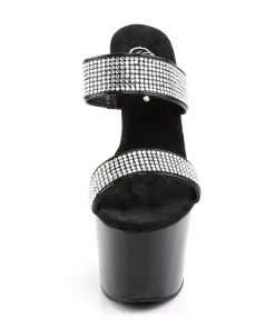 Pleaser Direct Adore 702-2 Black Rhinestone Platforms