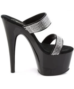 Pleaser Direct Adore 702-2 Black Rhinestone Platforms