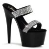 Pleaser Direct Adore 702-2 Black Rhinestone Platforms