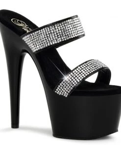 Pleaser Direct Adore 702-2 Black Rhinestone Platforms