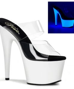 Pleaser Direct Adore 702UV White Platforms