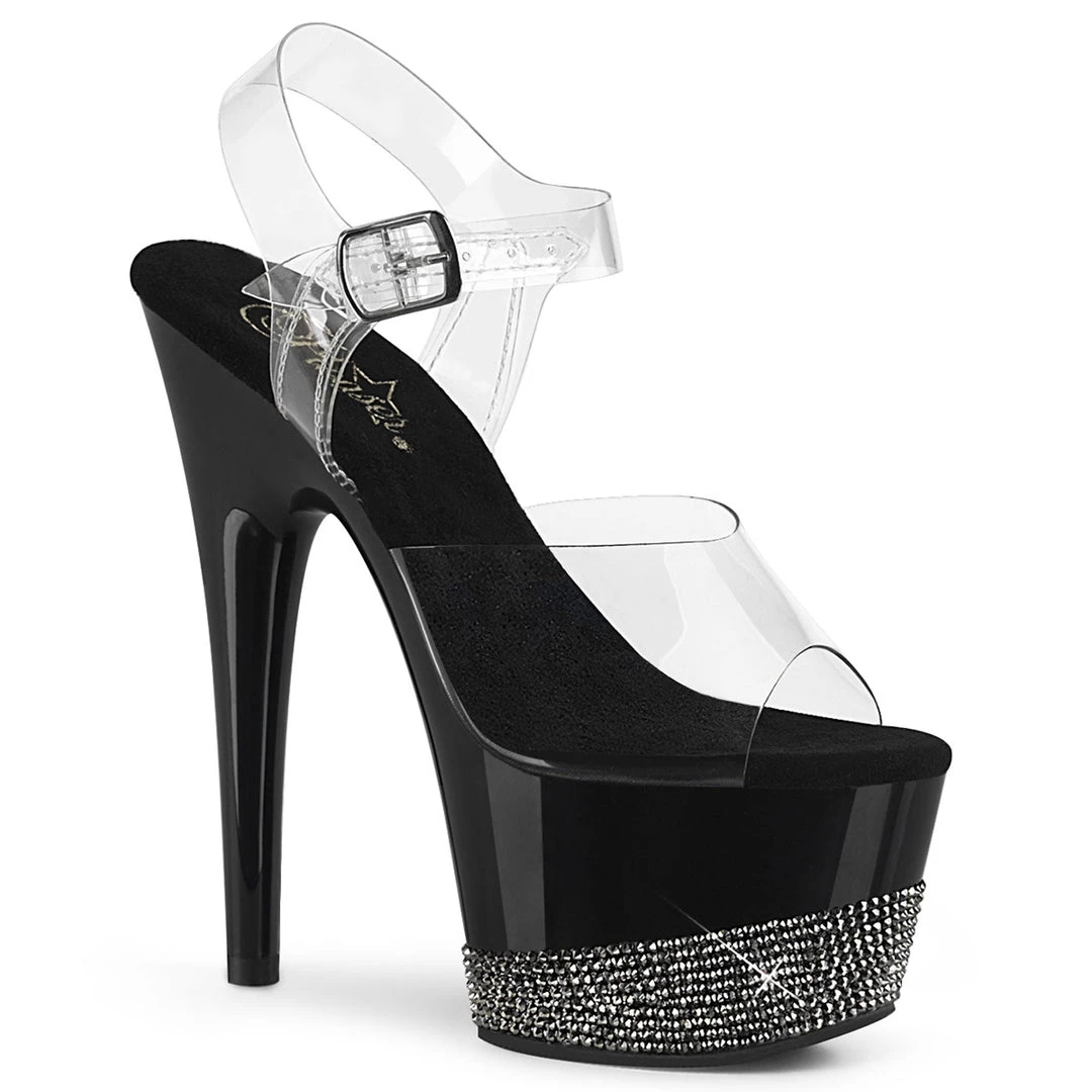 Pleaser Direct Adore 708-3 Black Patent & Rhinestone Platforms 1 Pleaser Direct Adore 708-3 Black Patent & Rhinestone Platforms