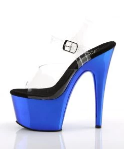 Pleaser Direct Adore 708 Blue Chrome Platforms Larger Size Shoes 7 Pleaser Direct Adore 708 Blue Chrome Platforms Larger Size Shoes