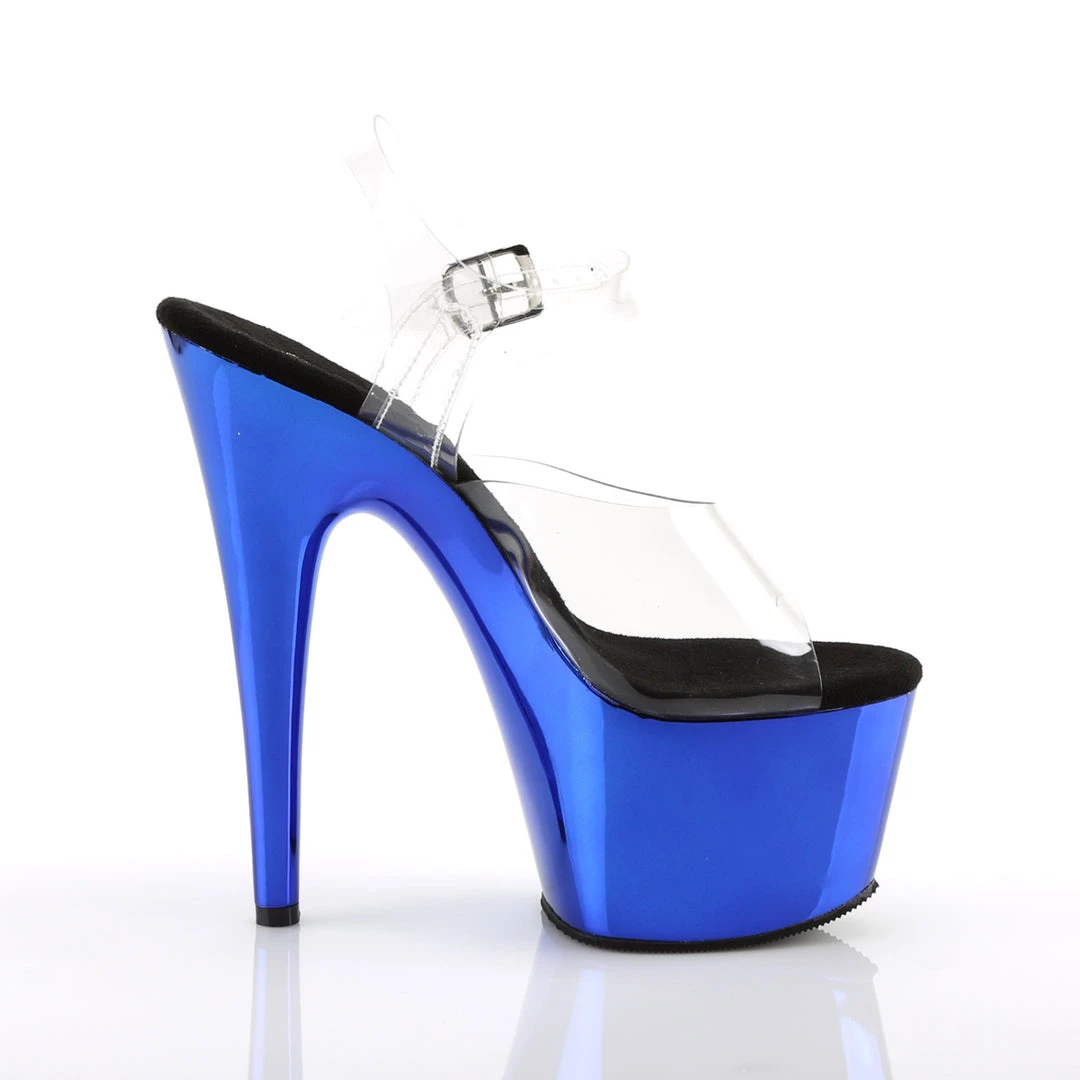 Pleaser Direct Adore 708 Blue Chrome Platforms Larger Size Shoes 5 Pleaser Direct Adore 708 Blue Chrome Platforms Larger Size Shoes