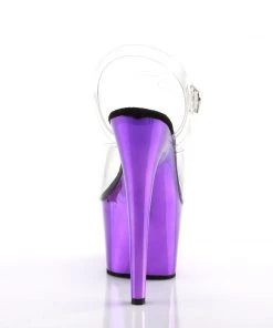 Pleaser Direct Larger Size Shoes Adore 708 Purple Chrome Platforms