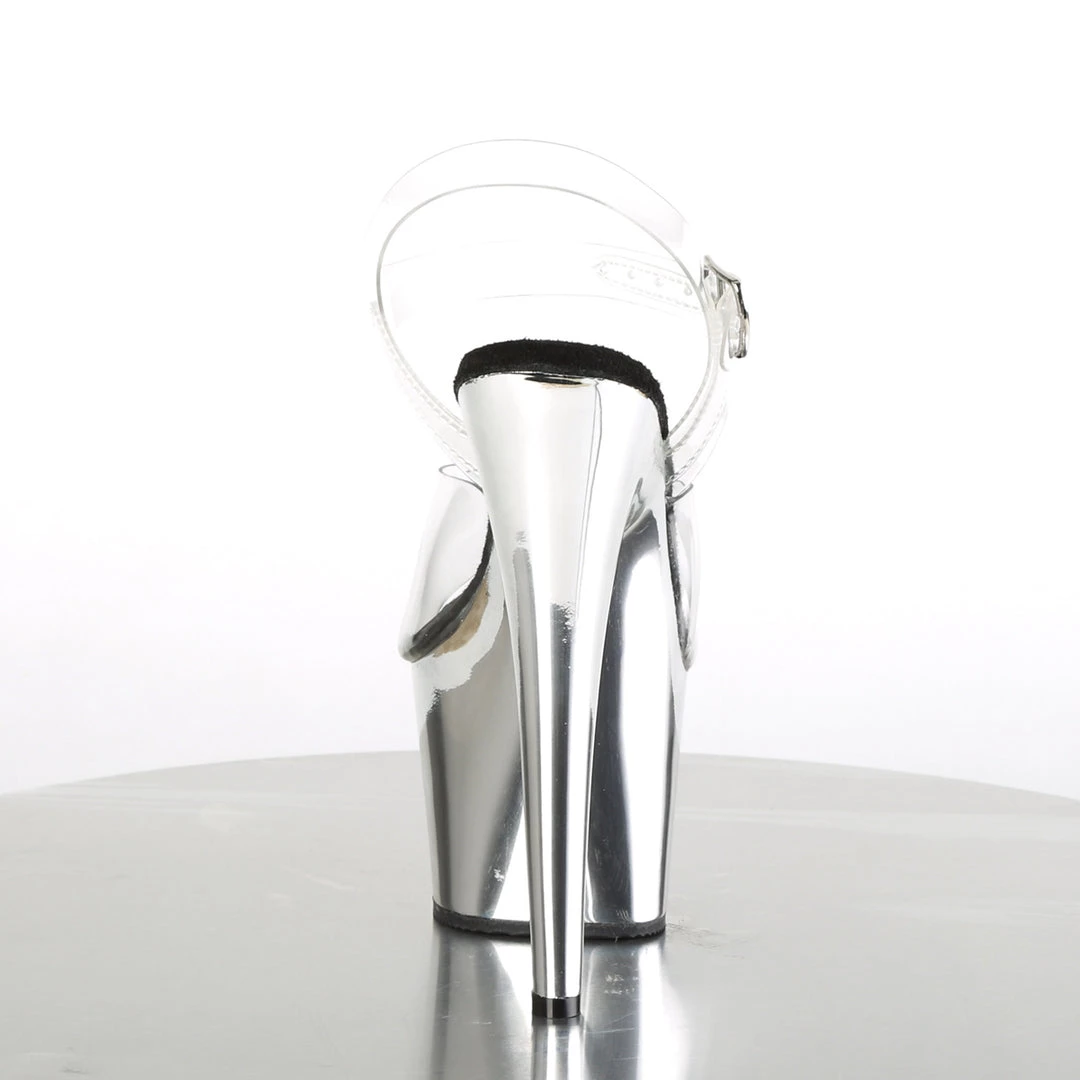 Pleaser Direct Adore 708 Silver Chrome Platforms 4 Pleaser Direct Adore 708 Silver Chrome Platforms