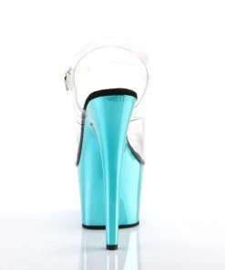 Pleaser Direct Adore 708 Turquoise Blue Chrome Platforms