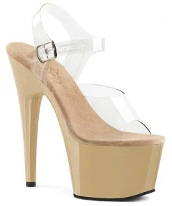 Pleaser Direct Adore 708 Cream Platforms Larger Size Shoes