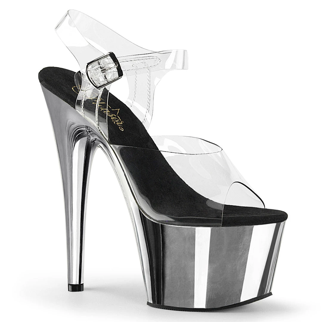 Pleaser Direct Adore 708 Silver Chrome Platforms 1 Pleaser Direct Adore 708 Silver Chrome Platforms