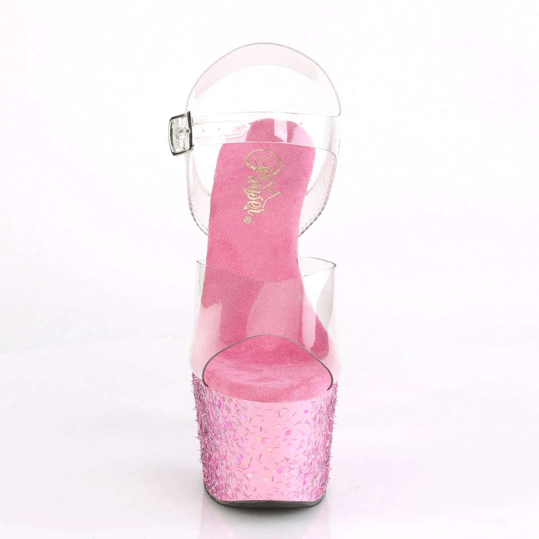 Pleaser Direct Glitter Shoes Adore 708CF Pink Confetti Platforms 2 Pleaser Direct Glitter Shoes Adore 708CF Pink Confetti Platforms