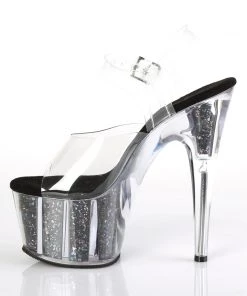 Pleaser Direct Adore 708CG Black Glitter Platform High Heels Platform Shoes 7 Pleaser Direct Adore 708CG Black Glitter Platform High Heels Platform Shoes