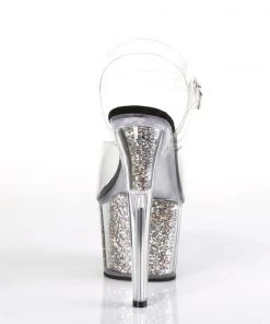 Pleaser Direct Adore 708CG Black And Silver Glitter Platform High Heels Glitter Shoes 8 Pleaser Direct Adore 708CG Black And Silver Glitter Platform High Heels Glitter Shoes