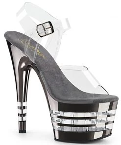 Pleaser Direct Adore 708CHLN Pewter Platform High Heels Platform Shoes