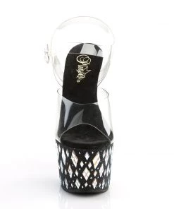 Pleaser Direct Adore 708DIAMOND Black Gem Encrusted High Heels