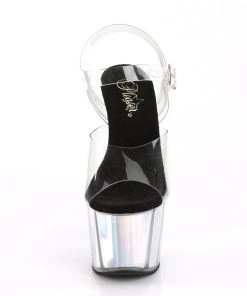 Pleaser Direct Adore 708HGI Silver Holographic Platforms