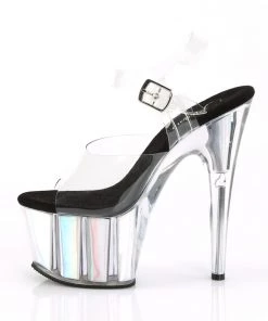 Pleaser Direct Adore 708HGI Silver Holographic Platforms