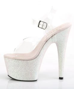 Pleaser Direct Larger Size Shoes Adore 708HMG Opal Hologram Glitter Platforms