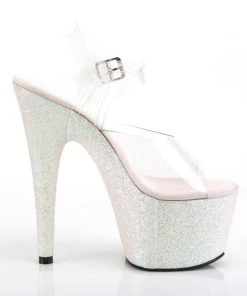 Pleaser Direct Larger Size Shoes Adore 708HMG Opal Hologram Glitter Platforms