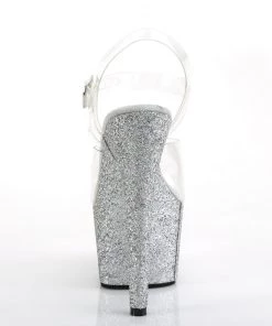 Pleaser Direct Adore 708HMG Silver Hologram Glitter Platforms 8 Pleaser Direct Adore 708HMG Silver Hologram Glitter Platforms