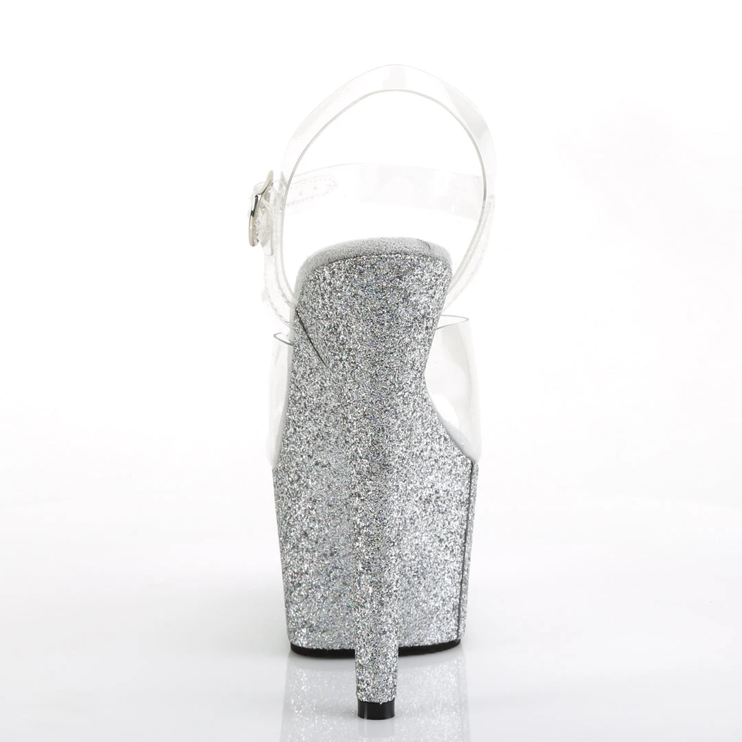 Pleaser Direct Adore 708HMG Silver Hologram Glitter Platforms 4 Pleaser Direct Adore 708HMG Silver Hologram Glitter Platforms