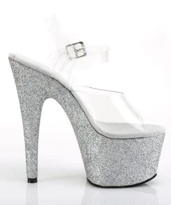 Pleaser Direct Adore 708HMG Silver Hologram Glitter Platforms 9 Pleaser Direct Adore 708HMG Silver Hologram Glitter Platforms