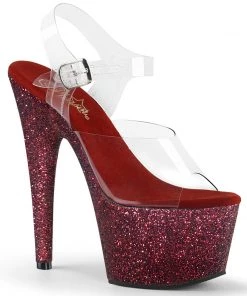 Pleaser Direct Adore 708HMG Ruby Hologram Glitter Platforms Larger Size Shoes