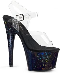 Pleaser Direct Adore 708HSP Black With Multicolour Shatter Print Platform