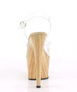 Pleaser Direct Adore 708JB Multi Coloured Jawbreaker Print Platform