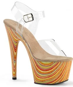 Pleaser Direct Adore 708JB Multi Coloured Jawbreaker Print Platform