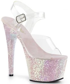 Pleaser Direct Adore 708LG Opal Multi Glitter Platforms Larger Size Shoes