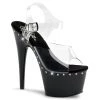 Pleaser Direct Adore 708LS Black With Rhinestone Platforms