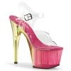 Pleaser Direct Adore 708MCT Pink And Gold Platforms