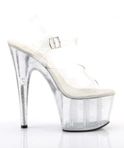 Pleaser Direct Larger Size Shoes Adore 708MG Multi Coloured Glitter Platforms