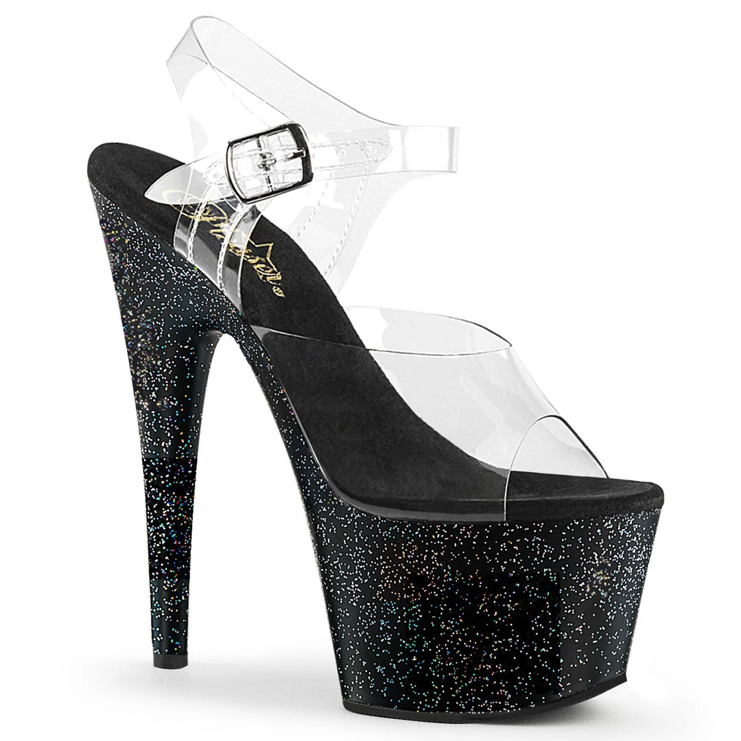 Pleaser Direct Larger Size Shoes Adore 708MG Black Glitter Platforms 1 Pleaser Direct Larger Size Shoes Adore 708MG Black Glitter Platforms