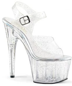 Pleaser Direct Adore 708MMG Multi Coloured Glitter Platforms Larger Size Shoes