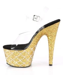 Pleaser Larger Size Shoes ADORE 708MSLG Gold Vegan 7