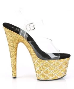 Pleaser Larger Size Shoes ADORE 708MSLG Gold Vegan 7