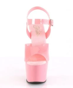 Pleaser Direct Larger Size Shoes Adore 708N Baby Pink TPU Vegan Platform Heels