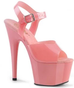 Pleaser Direct Larger Size Shoes Adore 708N Baby Pink TPU Vegan Platform Heels