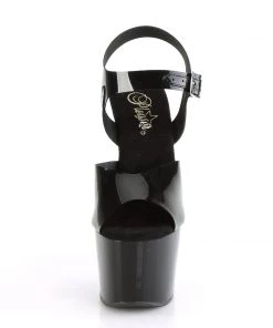 Pleaser Direct Larger Size Shoes Adore 708 Black TPU Vegan Platform Heels