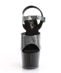 Pleaser Direct Platform Shoes Adore 708NCK Black With Crackle Print Platform