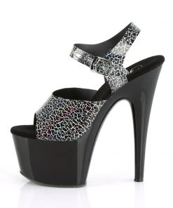 Pleaser Direct Platform Shoes Adore 708NCK Black With Crackle Print Platform
