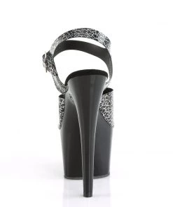 Pleaser Direct Platform Shoes Adore 708NCK Black With Crackle Print Platform