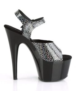 Pleaser Direct Platform Shoes Adore 708NCK Black With Crackle Print Platform