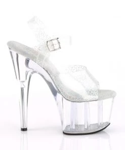 Pleaser Direct Adore 708NCK Clear With Crackle Print Platform Platform Shoes 9 Pleaser Direct Adore 708NCK Clear With Crackle Print Platform Platform Shoes