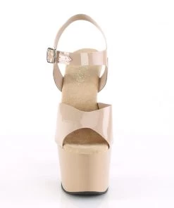 Pleaser Direct Larger Size Shoes Adore 708N Nude TPU Vegan Platforms
