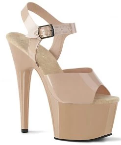 Pleaser Direct Larger Size Shoes Adore 708N Nude TPU Vegan Platforms