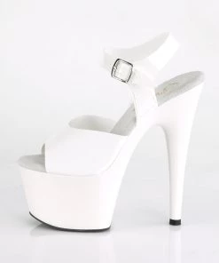 Pleaser Direct Larger Size Shoes Adore 708N White TPU Vegan Platform Heels