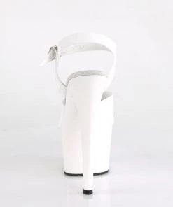 Pleaser Direct Larger Size Shoes Adore 708N White TPU Vegan Platform Heels